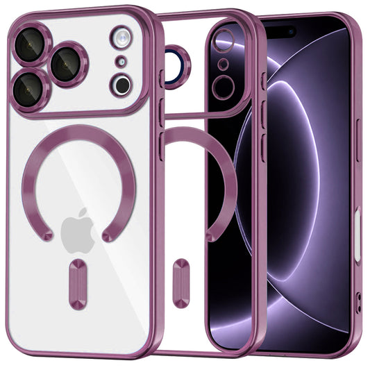 Калъф MagSafe за Apple iPhone 18 Pro / 17 Pro, Techsuit, Luxury Crystal, Тъмно бордо
