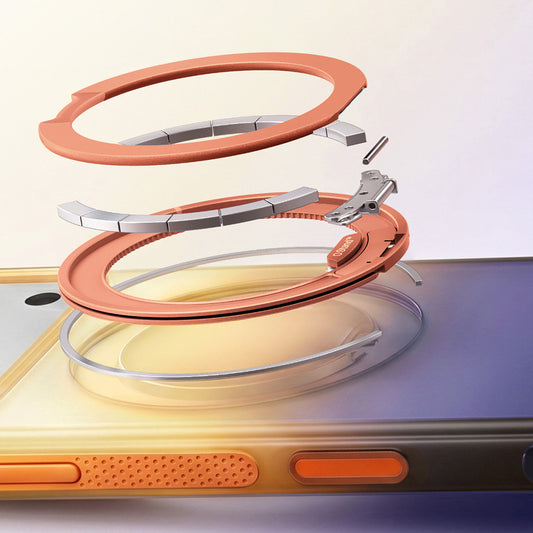 Калъф MagSafe за Apple iPhone 18 Pro / 17 Pro, Torras, Ostand O3 Air Gradient, Синьо-оранжев