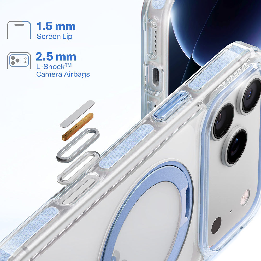Калъф MagSafe за Apple iPhone 18 Pro / 17 Pro, Torras, Ostand O3 Light, Син
