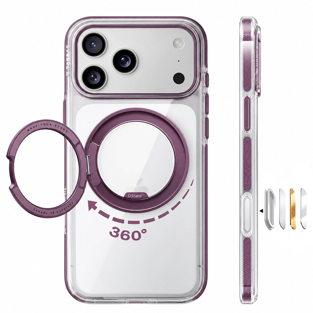 Калъф MagSafe за Apple iPhone 18 Pro / 17 Pro, Torras, Ostand O3 Light, Лилав