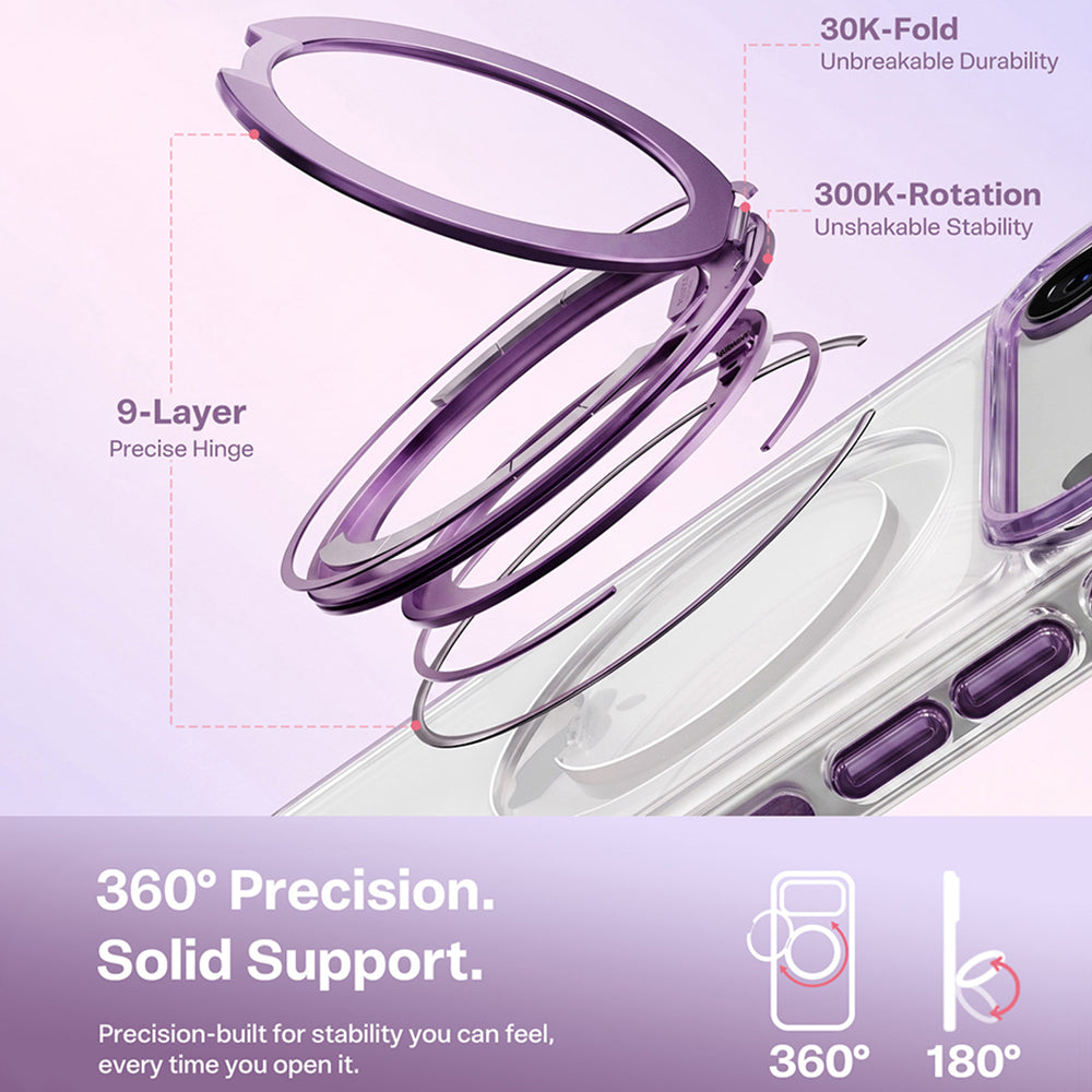 Калъф MagSafe за Apple iPhone 18 Pro / 17 Pro, Torras, Ostand O3 Light, Лилав