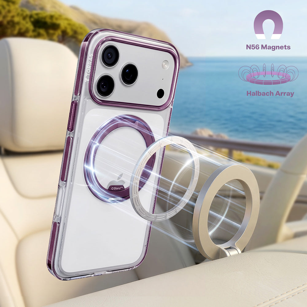 Калъф MagSafe за Apple iPhone 18 Pro / 17 Pro, Torras, Ostand O3 Light, Лилав