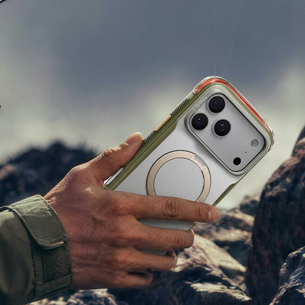 Калъф MagSafe за Apple iPhone 18 Pro / 17 Pro, Torras, Ostand Q3 Air Pro, Бял