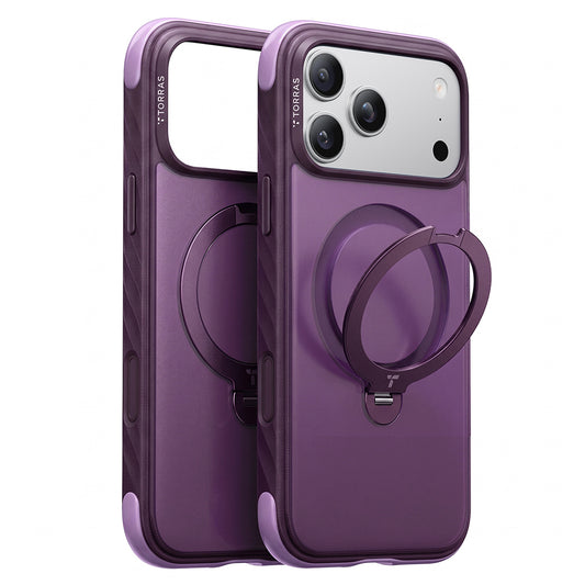 Калъф MagSafe за Apple iPhone 18 Pro / 17 Pro, Torras, Ostand Q3 Rugged, Лилав
