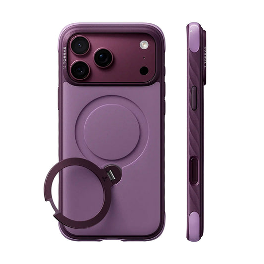 Калъф MagSafe за Apple iPhone 18 Pro / 17 Pro, Torras, Ostand Q3 Rugged, Лилав