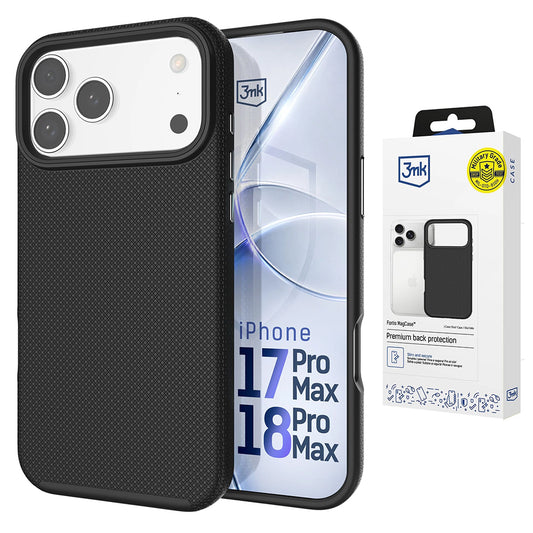 Калъф MagSafe за Apple iPhone 18 Pro Max / 17 Pro Max, 3MK, Fortis, черен