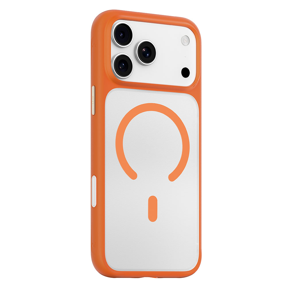 Калъф MagSafe за Apple iPhone 18 Pro Max / 17 Pro Max, Blueo, щадящ кожата, против изпускане, сатенено оранжево