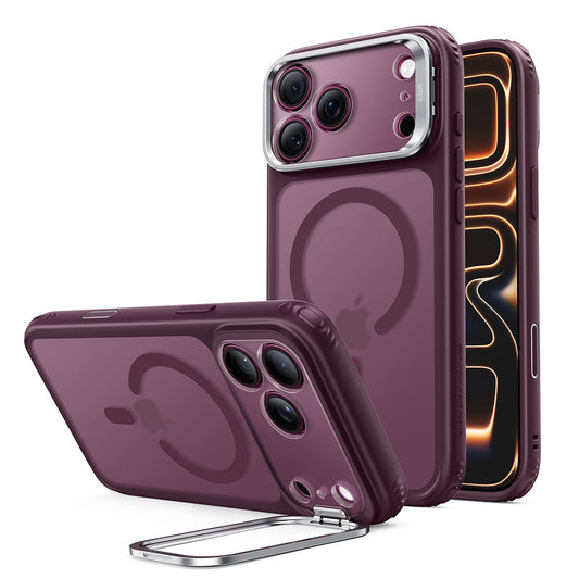 Калъф MagSafe за Apple iPhone 18 Pro Max / 17 Pro Max, ESR, Classic Hybrid Kickstand, Тъмночервен сатен