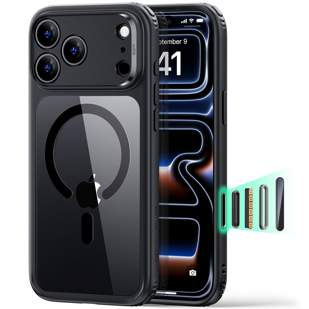 Калъф MagSafe за Apple iPhone 18 Pro Max / 17 Pro Max, ESR, Classic Hybrid, Черен прозрачен