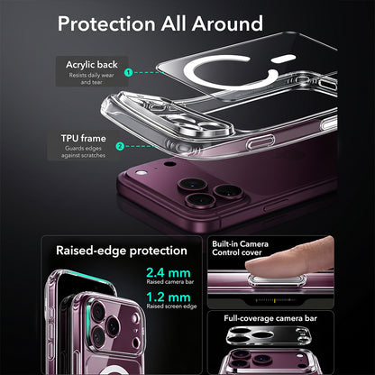 Калъф MagSafe за Apple iPhone 18 Pro Max / 17 Pro Max, ESR, Classic Hybrid, Прозрачен