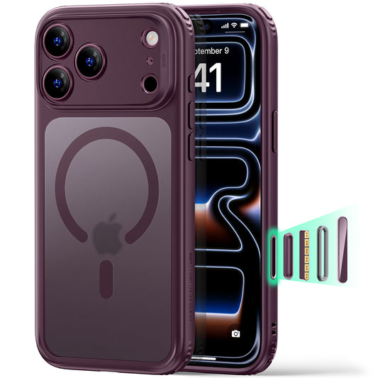 Калъф MagSafe за Apple iPhone 18 Pro Max / 17 Pro Max, ESR, Classic Hybrid, Тъмночервен сатен