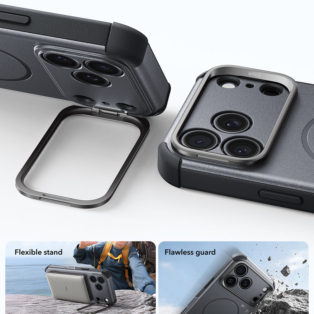 MagSafe Case for Apple iPhone 18 Pro Max / 17 Pro Max, ESR, Cyber Armor Kickstand, Gray