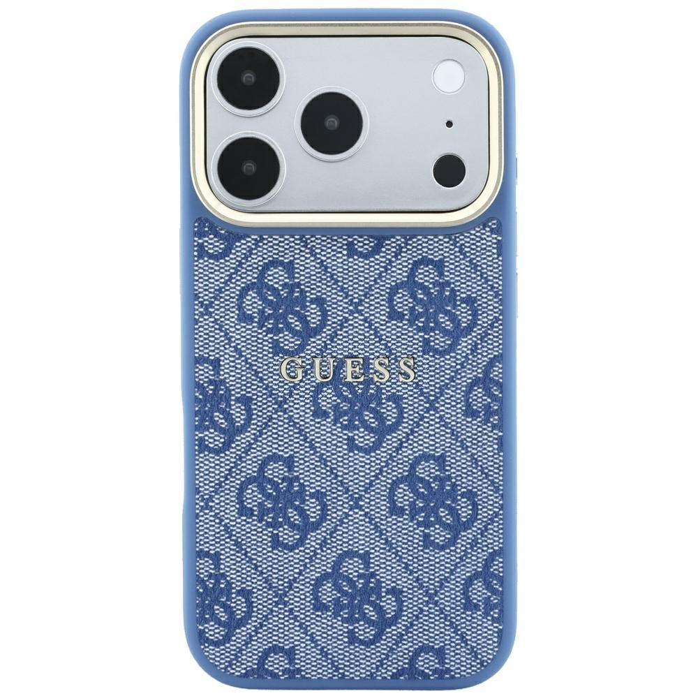Калъф MagSafe за Apple iPhone 18 Pro Max / 17 Pro Max, Guess, 4G Embossed Classic, Син