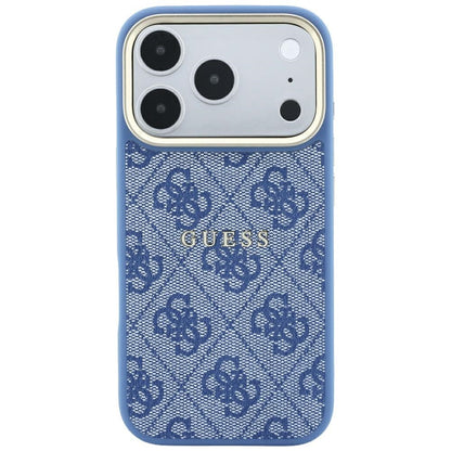 Калъф MagSafe за Apple iPhone 18 Pro Max / 17 Pro Max, Guess, 4G Embossed Classic, Син