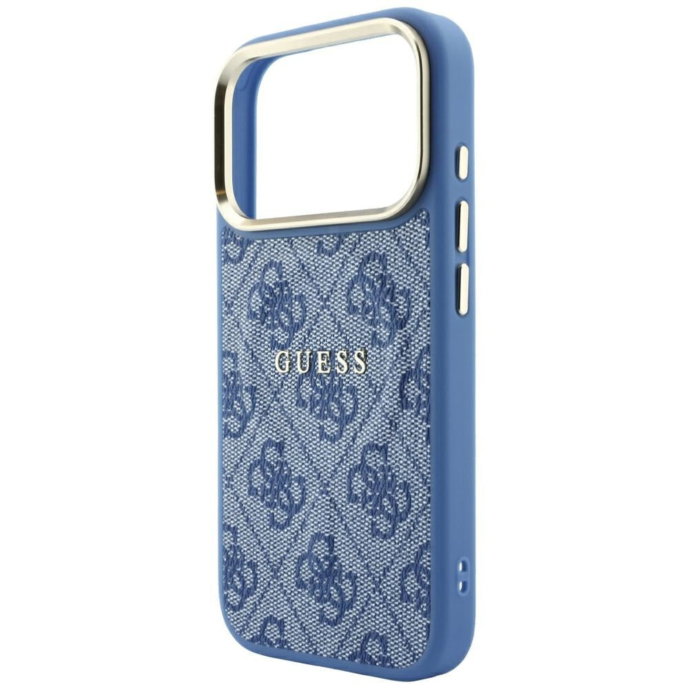 Калъф MagSafe за Apple iPhone 18 Pro Max / 17 Pro Max, Guess, 4G Embossed Classic, Син