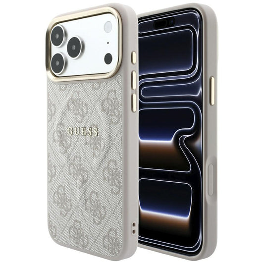 Калъф MagSafe за Apple iPhone 18 Pro Max / 17 Pro Max, Guess, 4G Embossed Classic, Розов