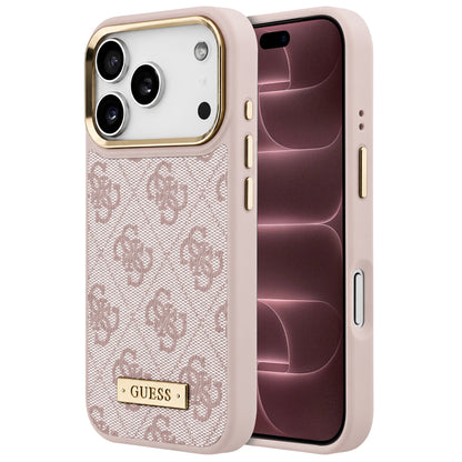Калъф MagSafe за Apple iPhone 18 Pro Max / 17 Pro Max, Guess, 4G Logo Plate, розов
