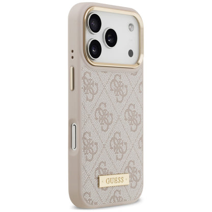 Калъф MagSafe за Apple iPhone 18 Pro Max / 17 Pro Max, Guess, 4G Logo Plate, розов