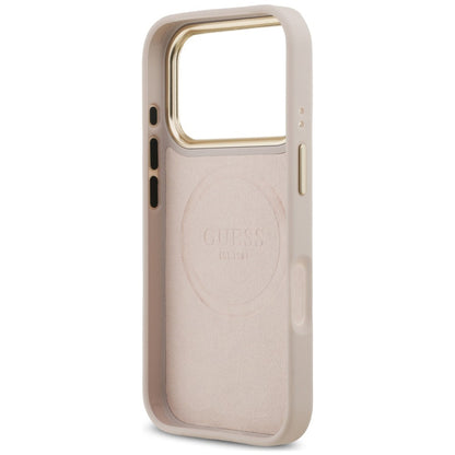 Калъф MagSafe за Apple iPhone 18 Pro Max / 17 Pro Max, Guess, 4G Logo Plate, розов
