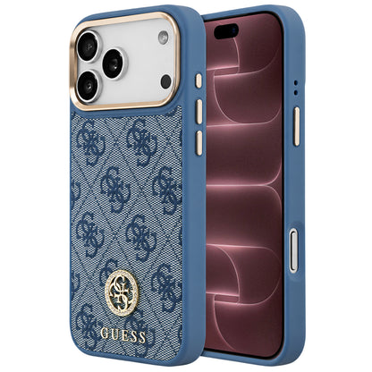 Калъф MagSafe за Apple iPhone 18 Pro Max / 17 Pro Max, Guess, 4G Strass Logo, синя