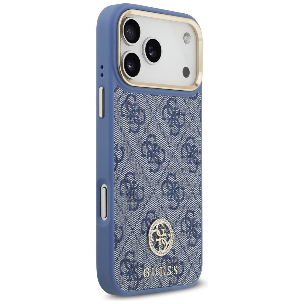 Калъф MagSafe за Apple iPhone 18 Pro Max / 17 Pro Max, Guess, 4G Strass Logo, синя