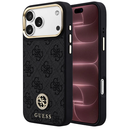 Калъф MagSafe за Apple iPhone 18 Pro Max / 17 Pro Max, Guess, 4G Strass Logo, черен