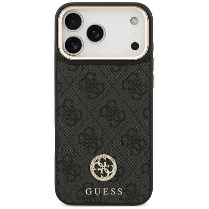 Калъф MagSafe за Apple iPhone 18 Pro Max / 17 Pro Max, Guess, 4G Strass Logo, черен