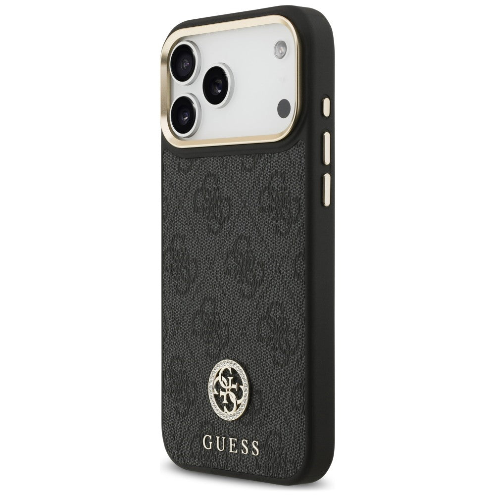 Калъф MagSafe за Apple iPhone 18 Pro Max / 17 Pro Max, Guess, 4G Strass Logo, черен