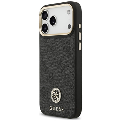 Калъф MagSafe за Apple iPhone 18 Pro Max / 17 Pro Max, Guess, 4G Strass Logo, черен