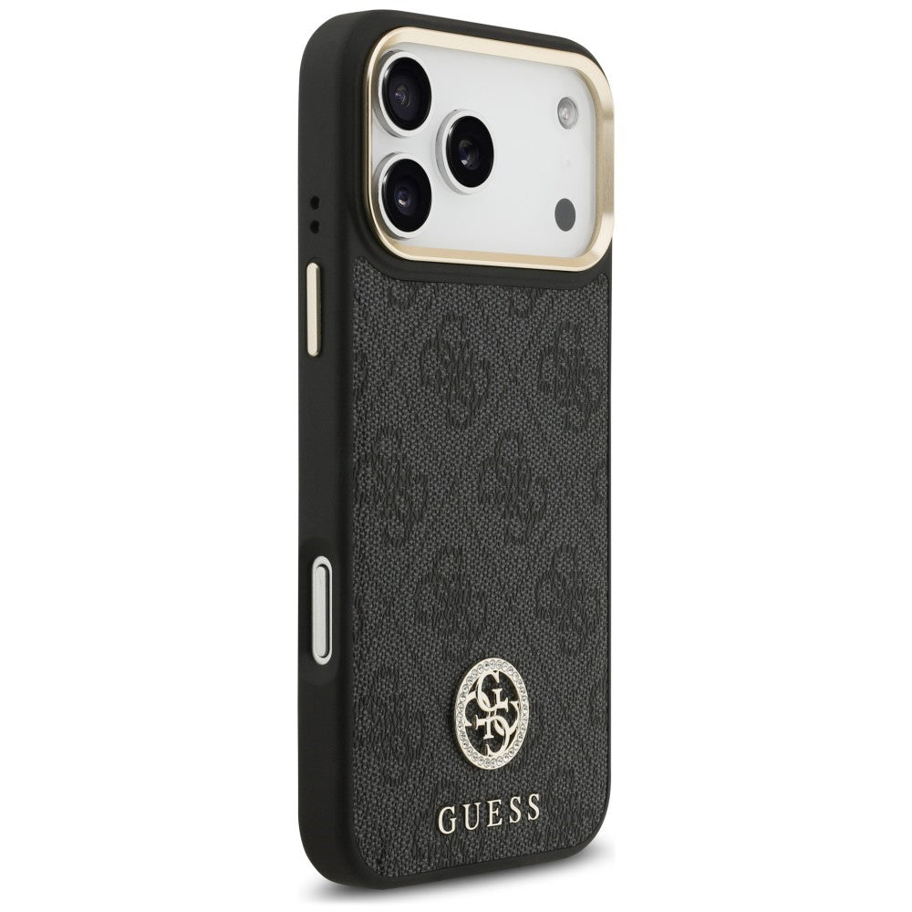 Калъф MagSafe за Apple iPhone 18 Pro Max / 17 Pro Max, Guess, 4G Strass Logo, черен