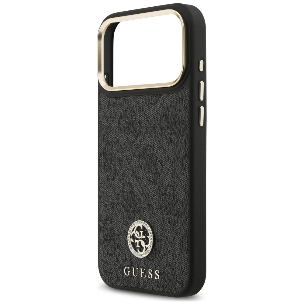 Калъф MagSafe за Apple iPhone 18 Pro Max / 17 Pro Max, Guess, 4G Strass Logo, черен