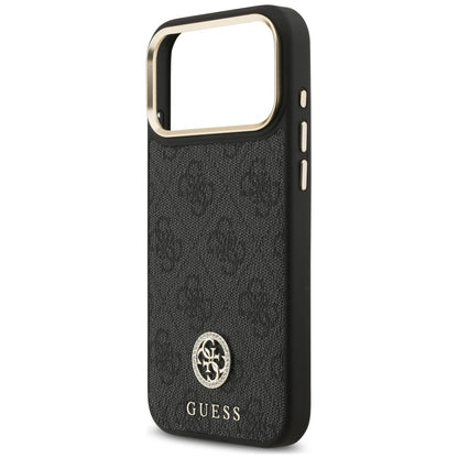 Калъф MagSafe за Apple iPhone 18 Pro Max / 17 Pro Max, Guess, 4G Strass Logo, черен