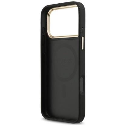 Калъф MagSafe за Apple iPhone 18 Pro Max / 17 Pro Max, Guess, 4G Strass Logo, черен
