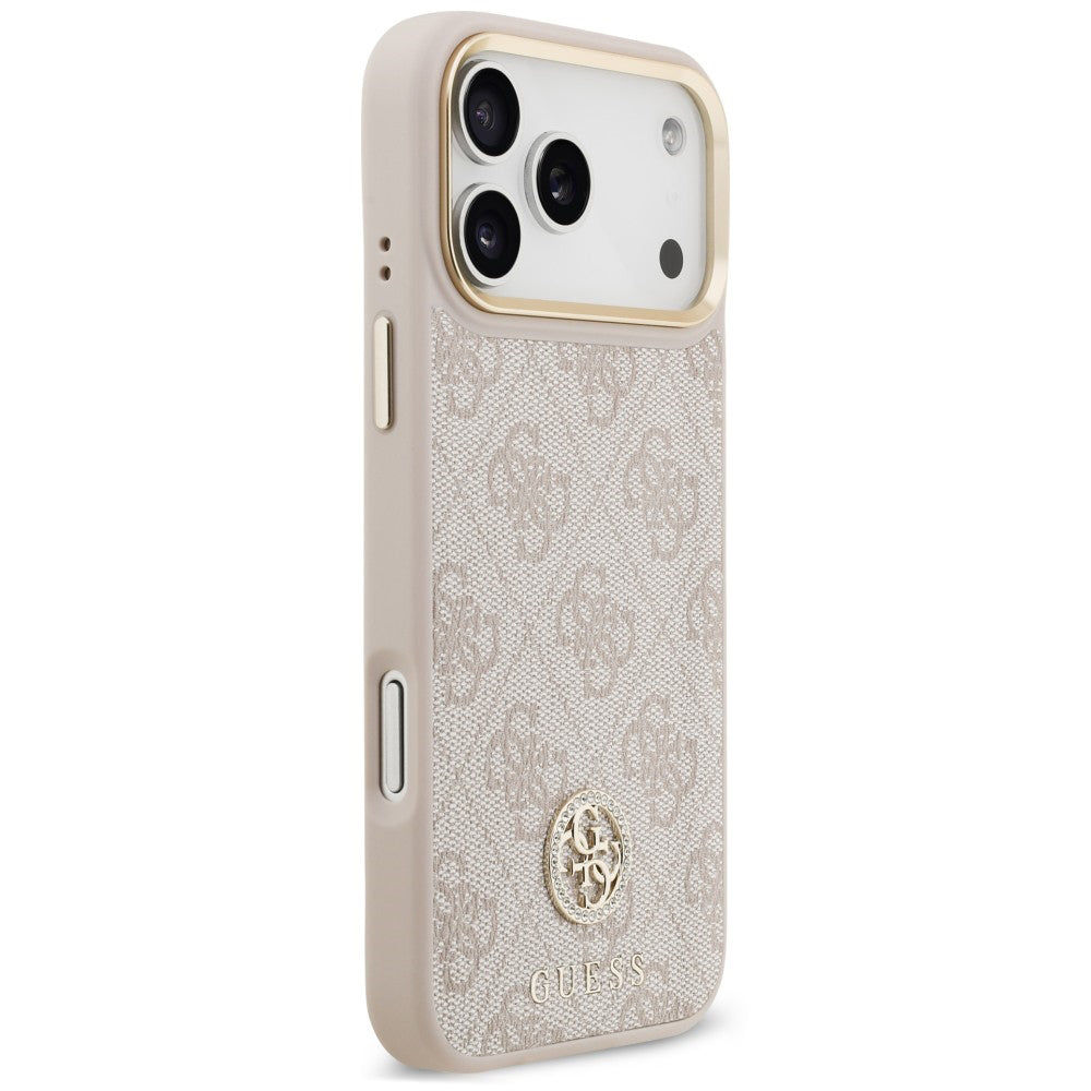 Калъф MagSafe за Apple iPhone 18 Pro Max / 17 Pro Max, Guess, 4G Strass Logo, розов