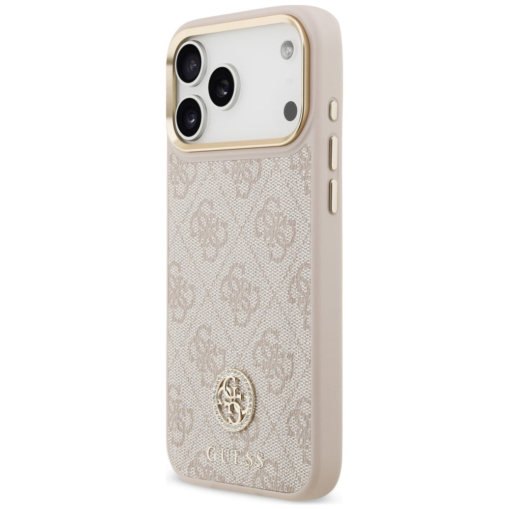 Калъф MagSafe за Apple iPhone 18 Pro Max / 17 Pro Max, Guess, 4G Strass Logo, розов