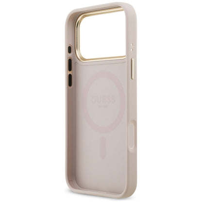 Калъф MagSafe за Apple iPhone 18 Pro Max / 17 Pro Max, Guess, 4G Strass Logo, розов