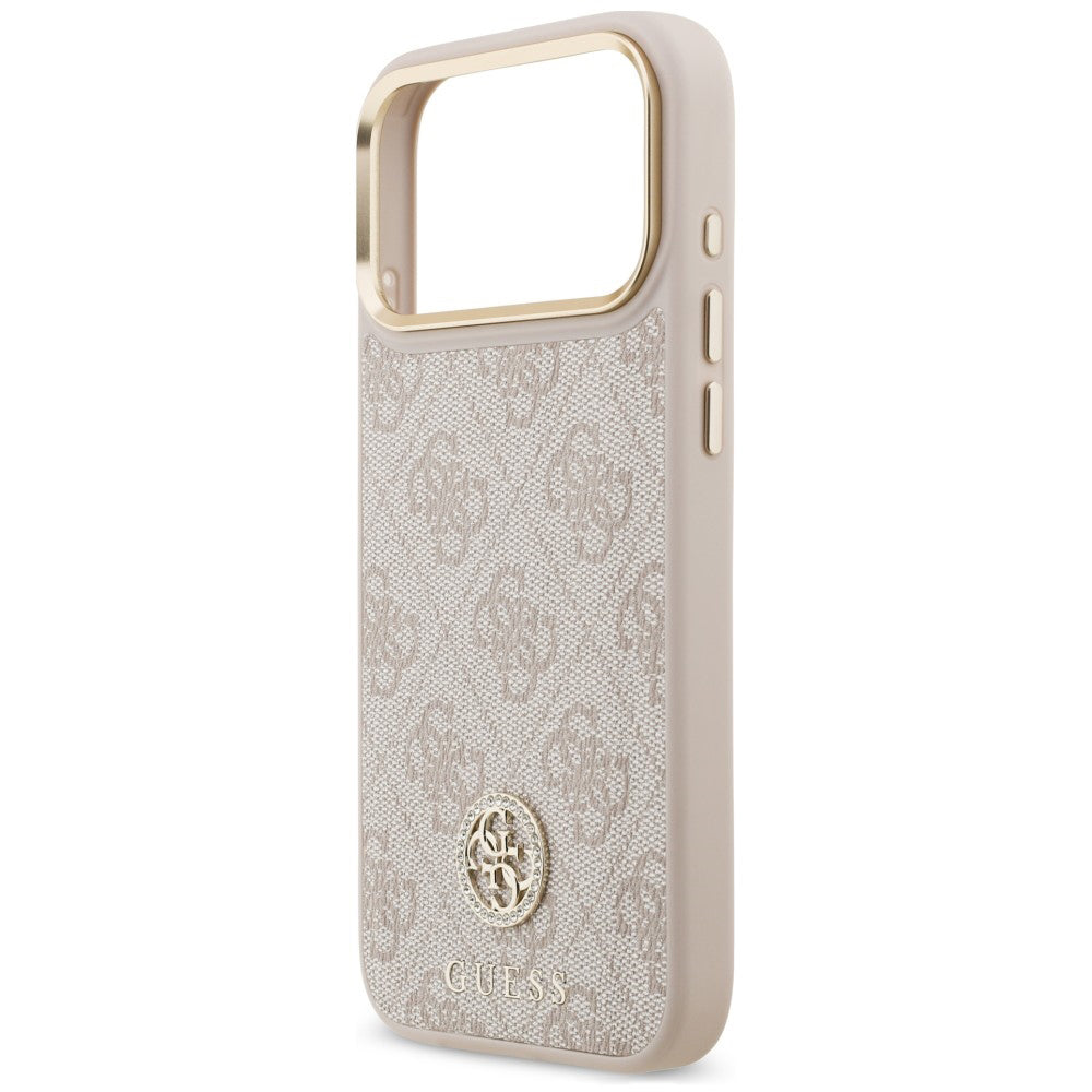 Калъф MagSafe за Apple iPhone 18 Pro Max / 17 Pro Max, Guess, 4G Strass Logo, розов