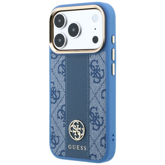 Калъф MagSafe за Apple iPhone 18 Pro Max / 17 Pro Max, Guess, 4G Stripe Round Classic Logo, Син