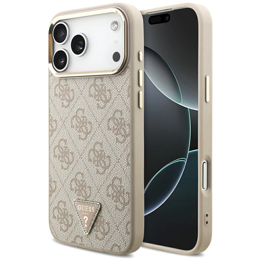 Калъф MagSafe за Apple iPhone 18 Pro Max / 17 Pro Max, Guess, 4G Triangle Logo, Розов