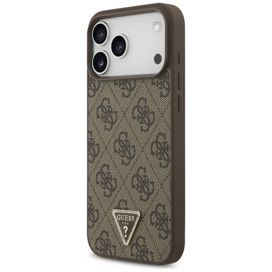 Калъф MagSafe за Apple iPhone 18 Pro Max / 17 Pro Max, Guess, 4G Triangle Strass, Кафяв