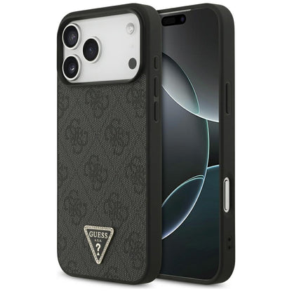 MagSafe Case for Apple iPhone 18 Pro Max / 17 Pro Max, Guess, 4G Triangle Strass, Black