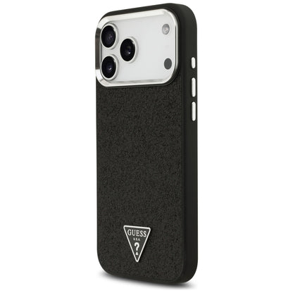 Калъф MagSafe за Apple iPhone 18 Pro Max / 17 Pro Max, Guess, Glitter Triangle Logo, Черен