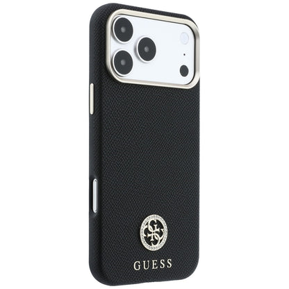 MagSafe Case for Apple iPhone 18 Pro Max / 17 Pro Max, Guess, Grained Round Strass Logo, Black