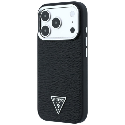 Калъф MagSafe за Apple iPhone 18 Pro Max / 17 Pro Max, Guess, с грапаво триъгълно лого, черен