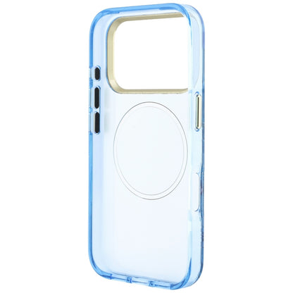 Калъф MagSafe за Apple iPhone 18 Pro Max / 17 Pro Max, Guess, IML Glitter Blossom Roses, Bleu