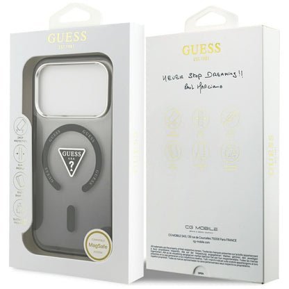 Калъф MagSafe за Apple iPhone 18 Pro Max / 17 Pro Max, Guess, IML Gradient Triangle Logo, черен