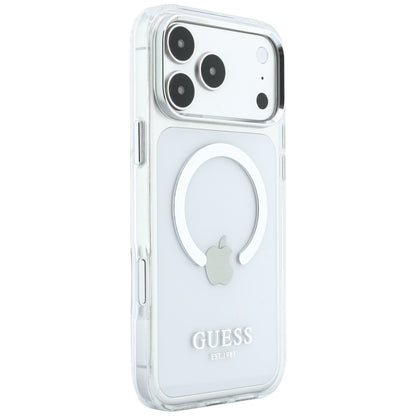 MagSafe Case for Apple iPhone 18 Pro Max / 17 Pro Max, Guess, Metal Outline, Silver