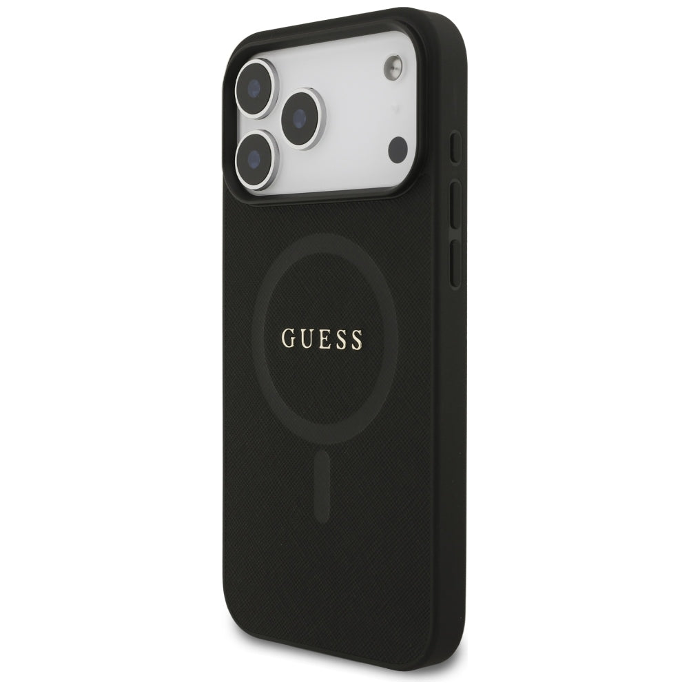 Калъф MagSafe за Apple iPhone 18 Pro Max / 17 Pro Max, Guess, Saffiano, Черен