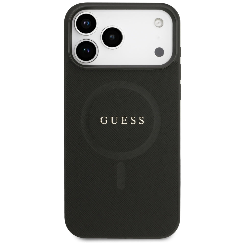 Калъф MagSafe за Apple iPhone 18 Pro Max / 17 Pro Max, Guess, Saffiano, Черен