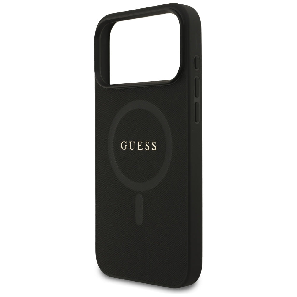 Калъф MagSafe за Apple iPhone 18 Pro Max / 17 Pro Max, Guess, Saffiano, Черен